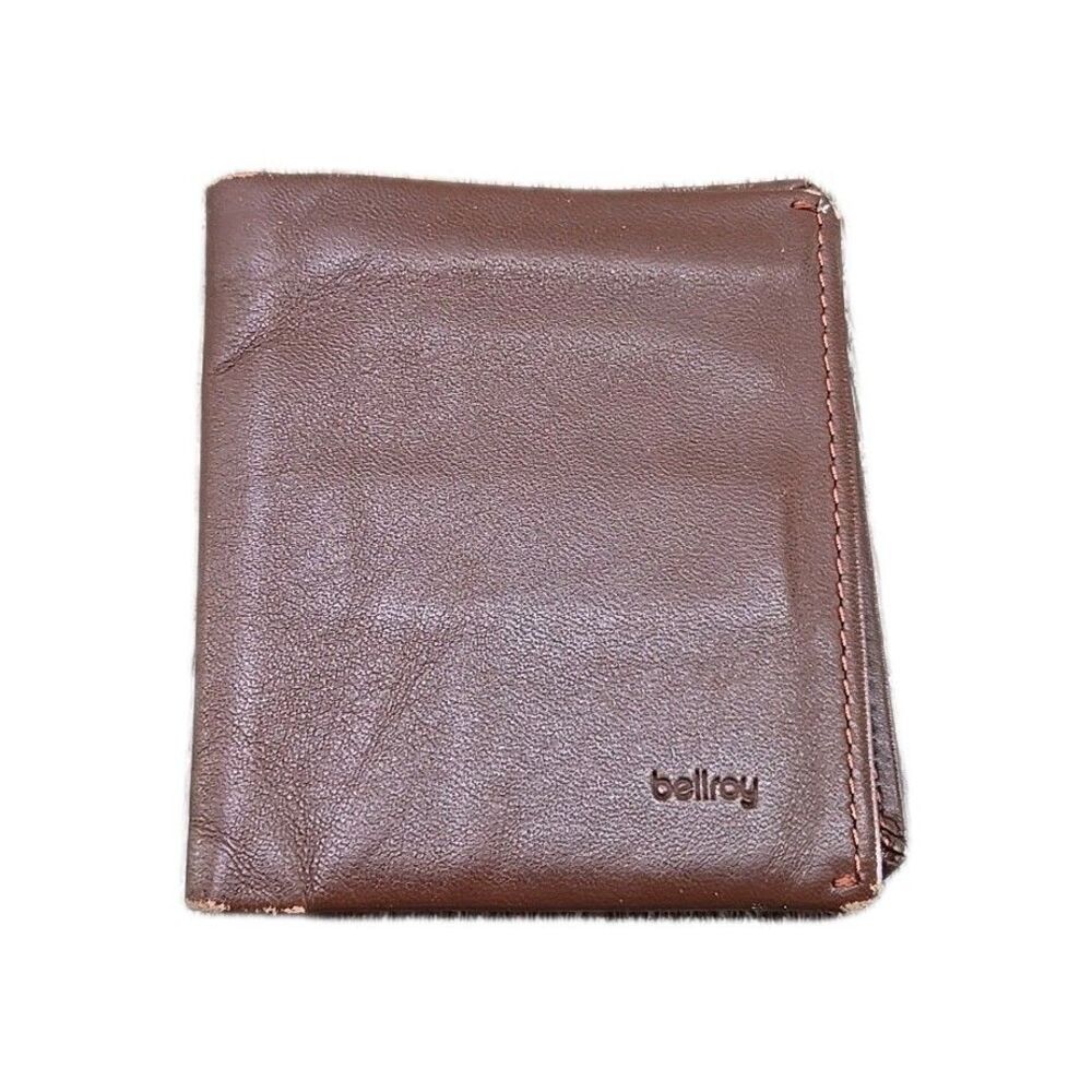 Bellroy Slim Leather Wallet Brown RFID Protected Bi-Fold 3.5" X 4"